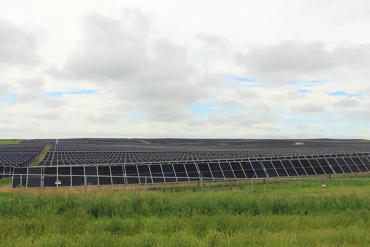 Photovoltaic panels at a solar farm